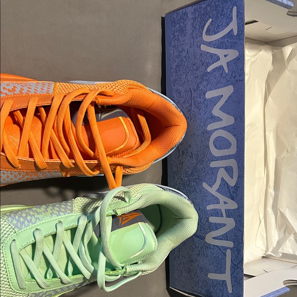 Nike Dual-Tone Orange and Mint Sneakers ja morant - Picture 6 of 7